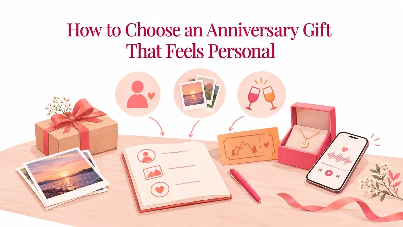The illustrated cover of OurSong’s published anniversary gift guide